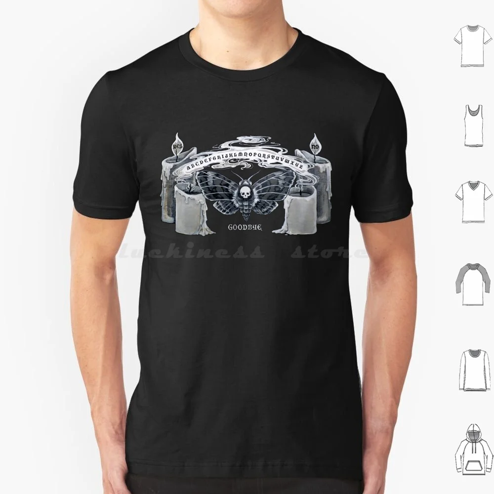 Moth Spirit Board Camiseta de algodão Homens Mulheres DIY Impressão Spirit Board Ouija Espiritualista Jenny Fontana Fantasmas Assustadores Oculto