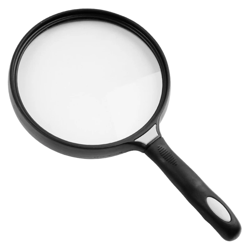 Portable Glass 2.5X Handheld Reading Magnifier Large Lens with Non-Slip Soft Handle for Seniors