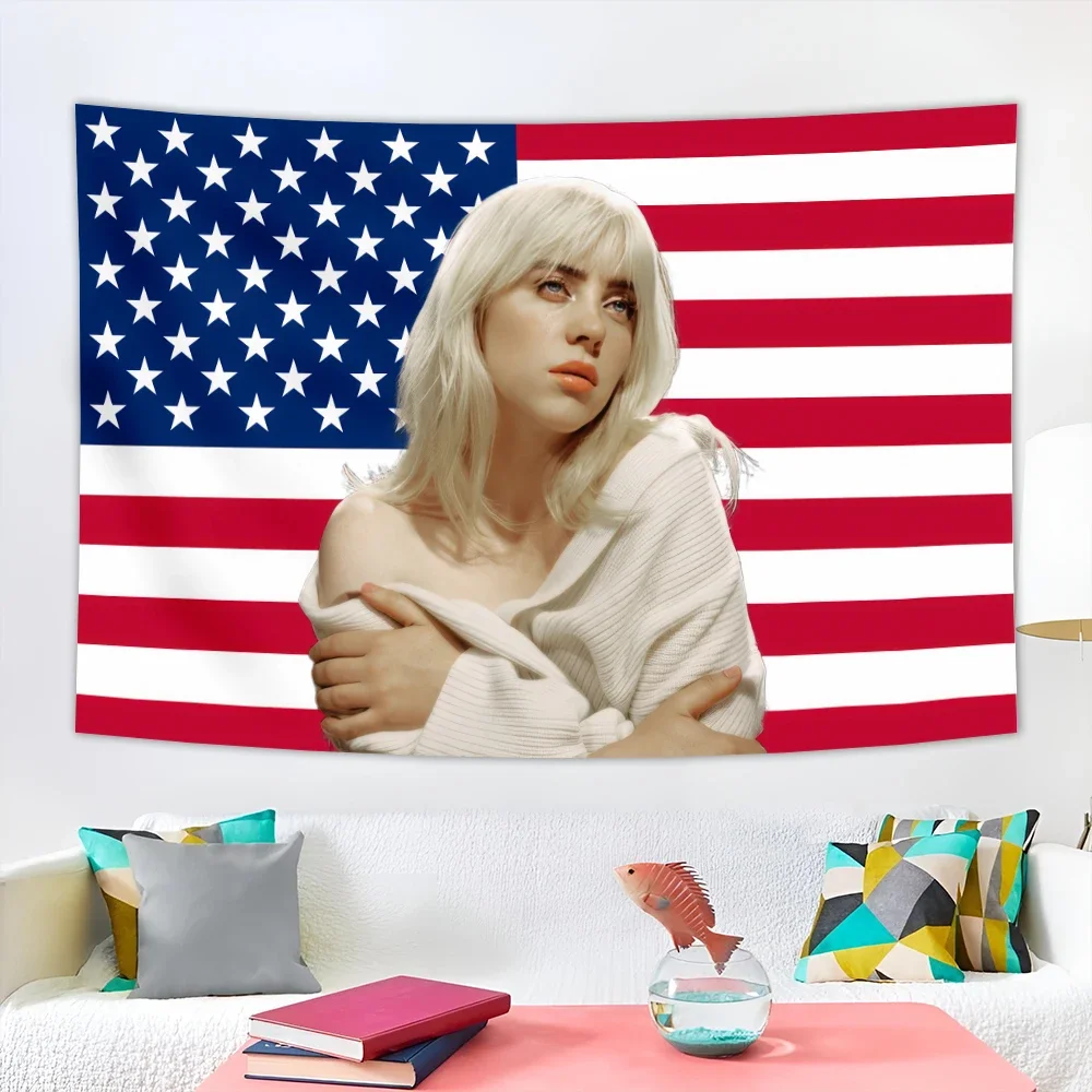 90X150CM 3X5FT American pop singer Flag Happier Than Ever Music Wall Hanging Tapestry Room Decor Double penetration for Decor