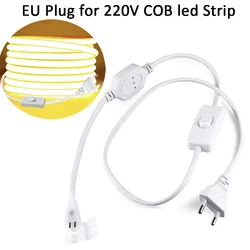 EU Plug with ON-OFF Switch for 220V COB LED Strip