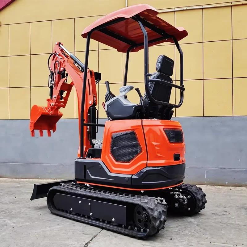 Custom okw18 Mini Excavator 1.8t Mini Digger With Cab Diesel Engine Construction Equipment 2 ton Compact Bagger With Bucket