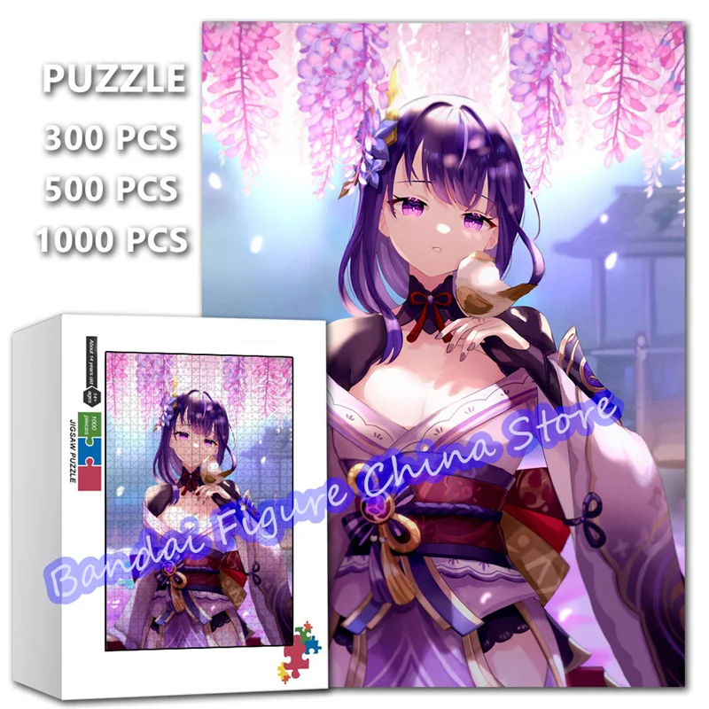 بانوراما الألغاز الجمال الفتيات أنيمي الكرتون 300/500/1000 قطع Genshin تأثير لعبة فيديو طباعة لغز الاطفال تخفيف الضغط اللعب