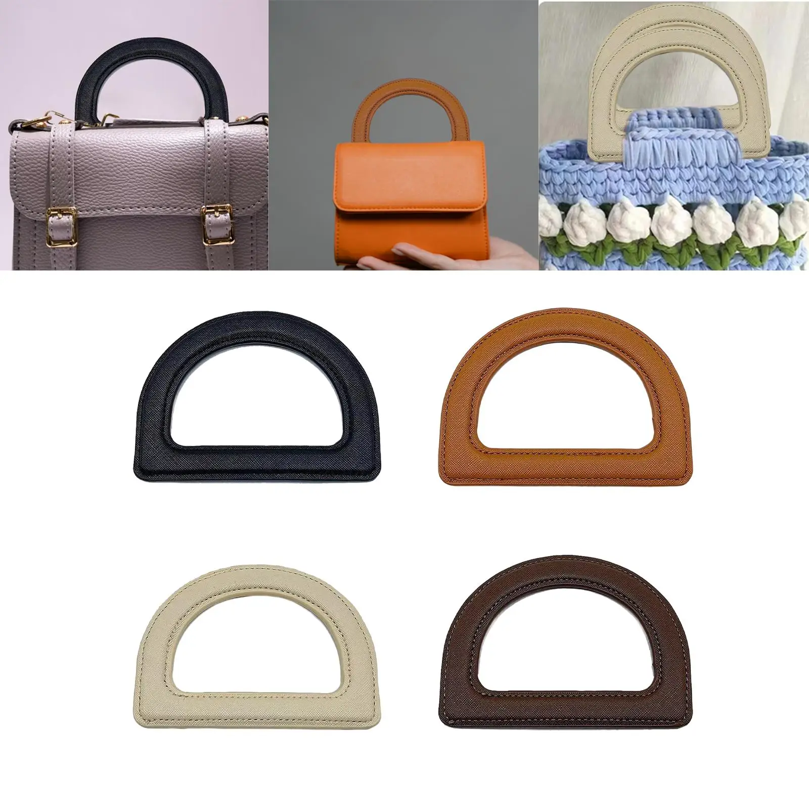 Maniglie in pelle PU da donna Cinture Accessori Sostituzione maniglia a mano fai-da-te per pochette, borsa a tracolla, portafoglio, borsa, creazione di borse
