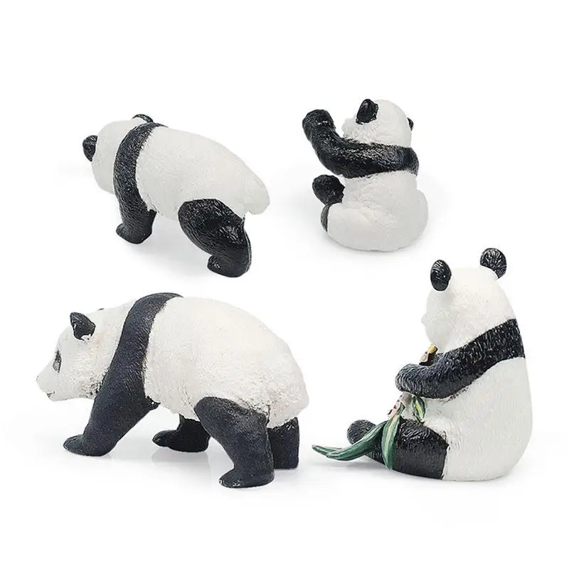 Figurines Miniatures PVC Pandas Garden Plant Flower Pot Bonsai Dollhouse Decoration Home Decoration Accessories