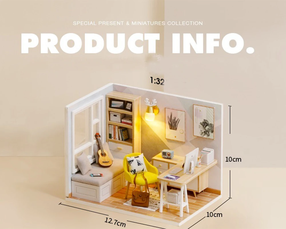 Dollhouse Cover DIY Wooden Kit Home Roombox Miniature Doll Houses Case Handmade building Models Kits Miniaturas  Birthday Gifts