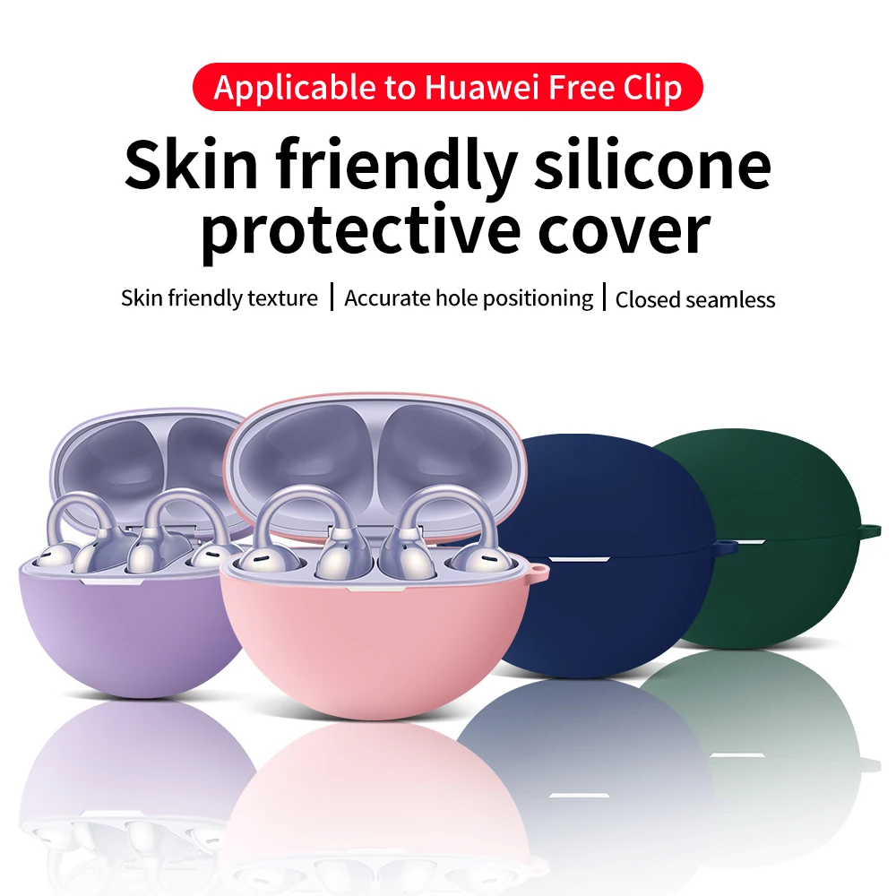 Soft Earphone Shockproof Case For HUAWEI FreeClip Ear Clip Headset Protector Cover Accessories For HUAWEI Free Clip With Hook