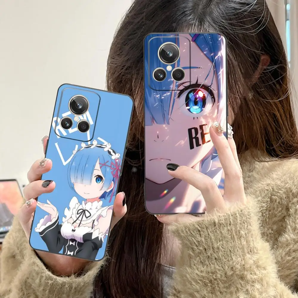 

Чехол для мобильного телефона ReZero Rem Waifu для Realme 15 14 13 12 11 10 9 Pro Plus T i Lite 5G с цветным принтом, красивый чехол для мобильных телефонов