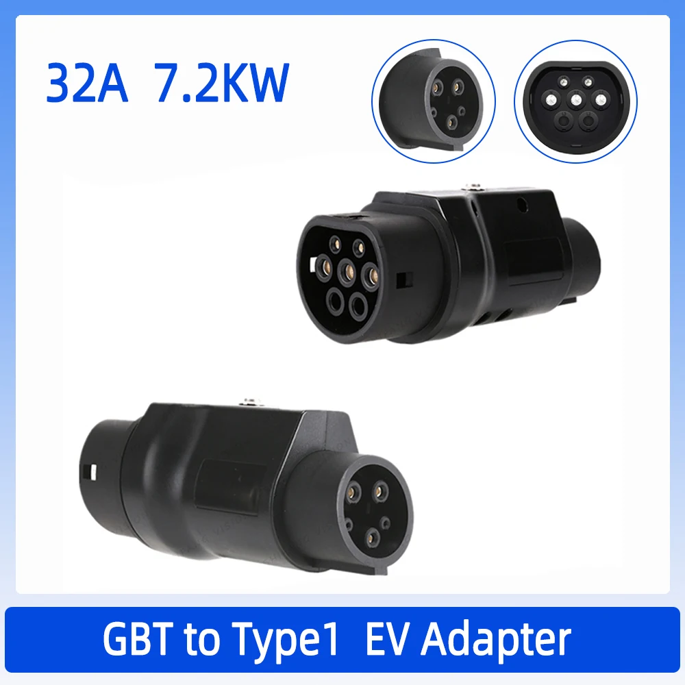 GBT To Type1 Adapter 32A 7.2kw GB/T Female Plug with Type 1 Female Converter for J1772 Electric Cars