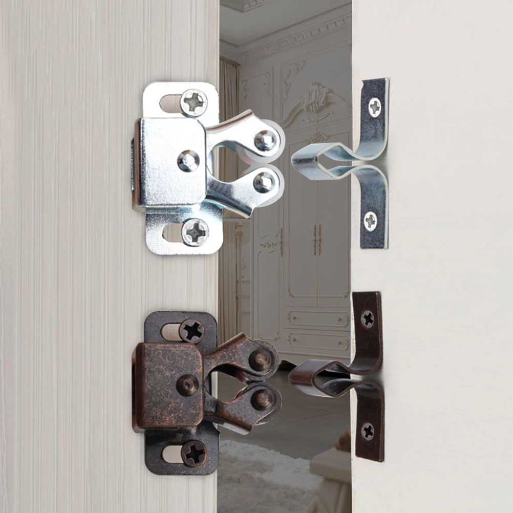 

10 PCS Adjustable Door Strike Plate Wardrobe Buckle Latch Cabinet Spring Ball Locker