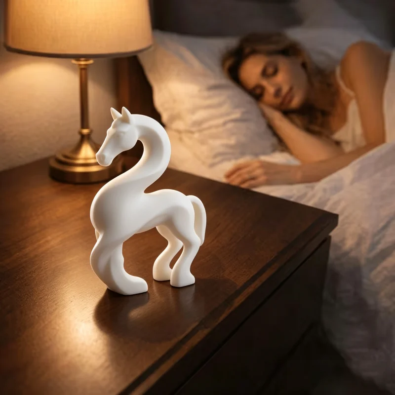 Abstract Curved Horse Figurine,Streamline Equine Sculpture For Office Desk Bookshelf Display Success Blessing Desktop Decor Gift