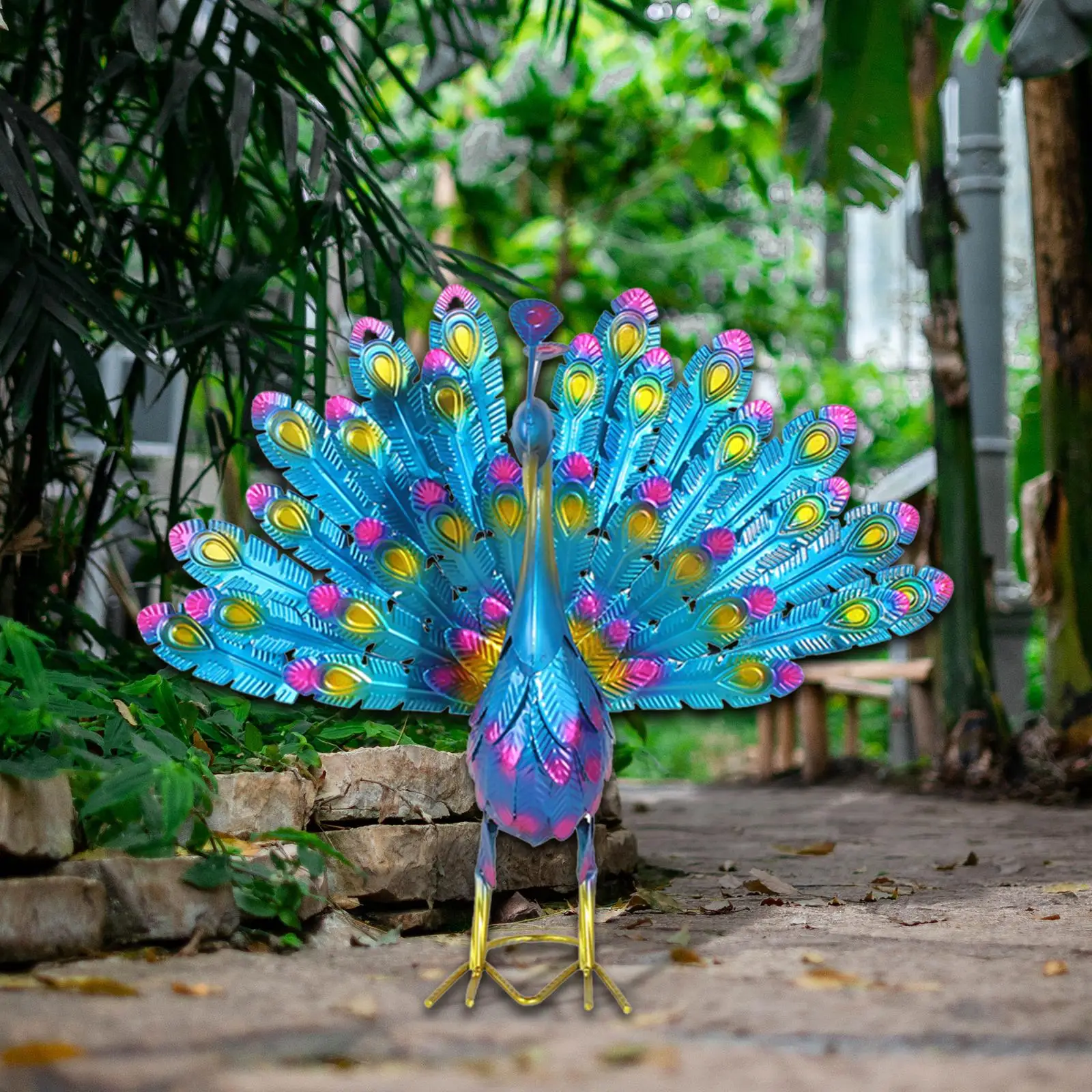 

Peacock Statue Delicate Unique Garden Sculpture for Outdoor Patio Porch