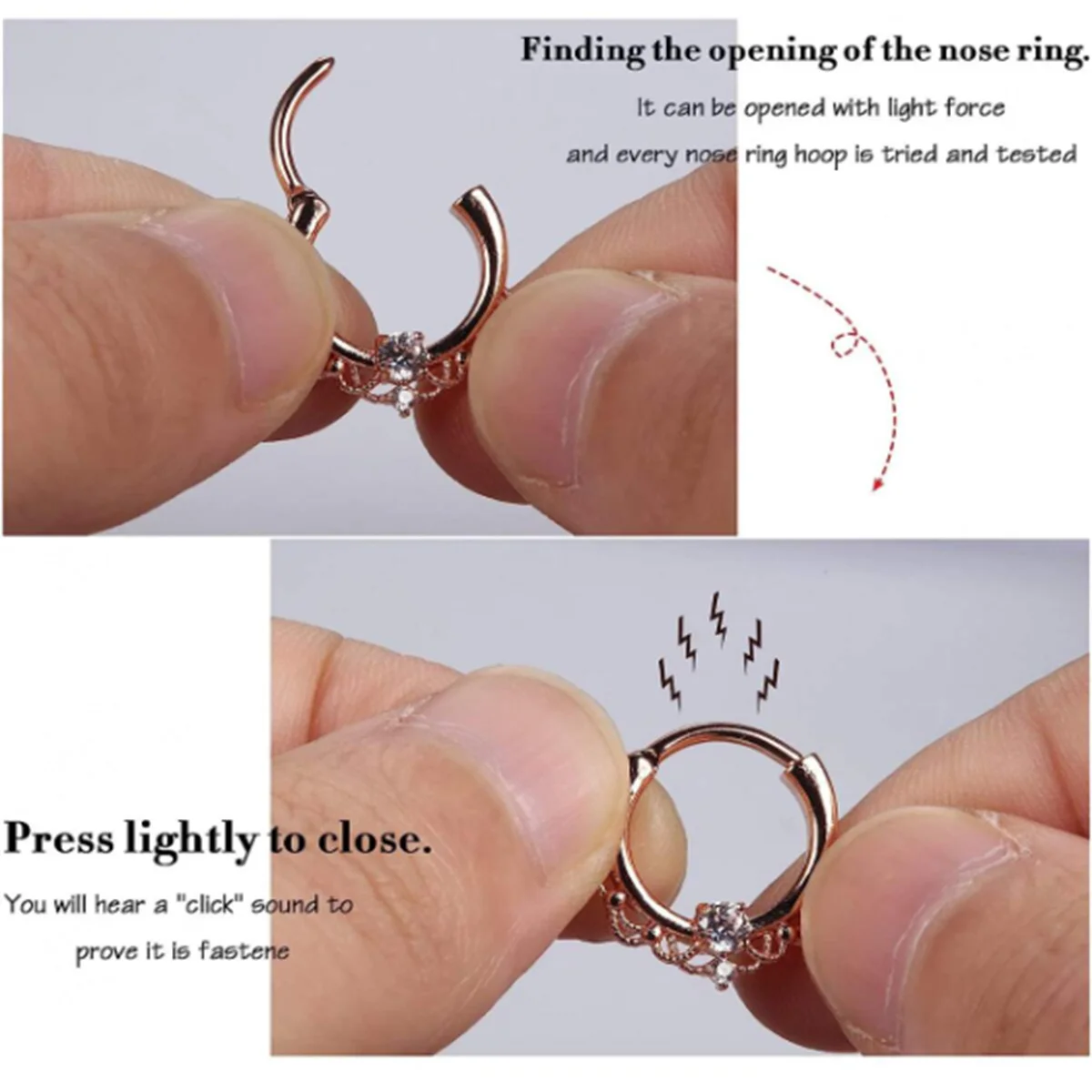 8pcs 16G 316L Stainless Steel Septum Nose Rings,Hyposensitization CZ Cartilage Tragus Helix Daith Hoop Earring Piercing Jewelry
