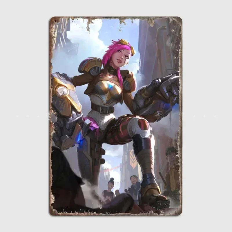 Piltover Enforcer  Classic League of Legends Champions Tin Plaque, Decorative Wall Sign for Gaming Room and Home