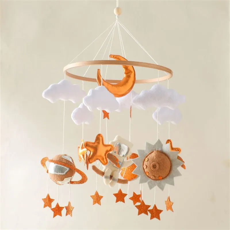 Campana para cama de anims de fieltro de estilo nórdico, decoración cole para cochecito de bebé, coordinación mano-ojo...
