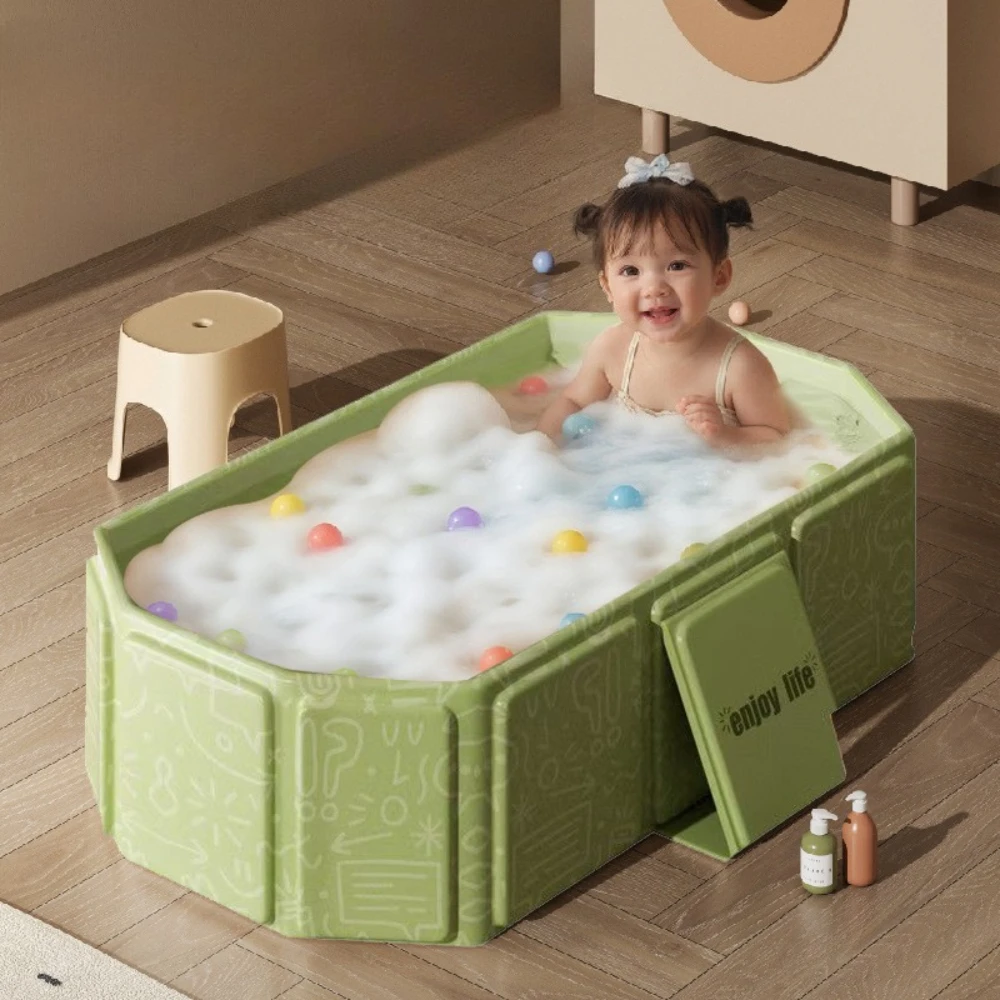 

Durable Pet Tub Animal Puppy Foldable Solid Color Tubs Non-slip Base Colored Sphere Plastics Enlarged Newborn Integrated Bathtub
