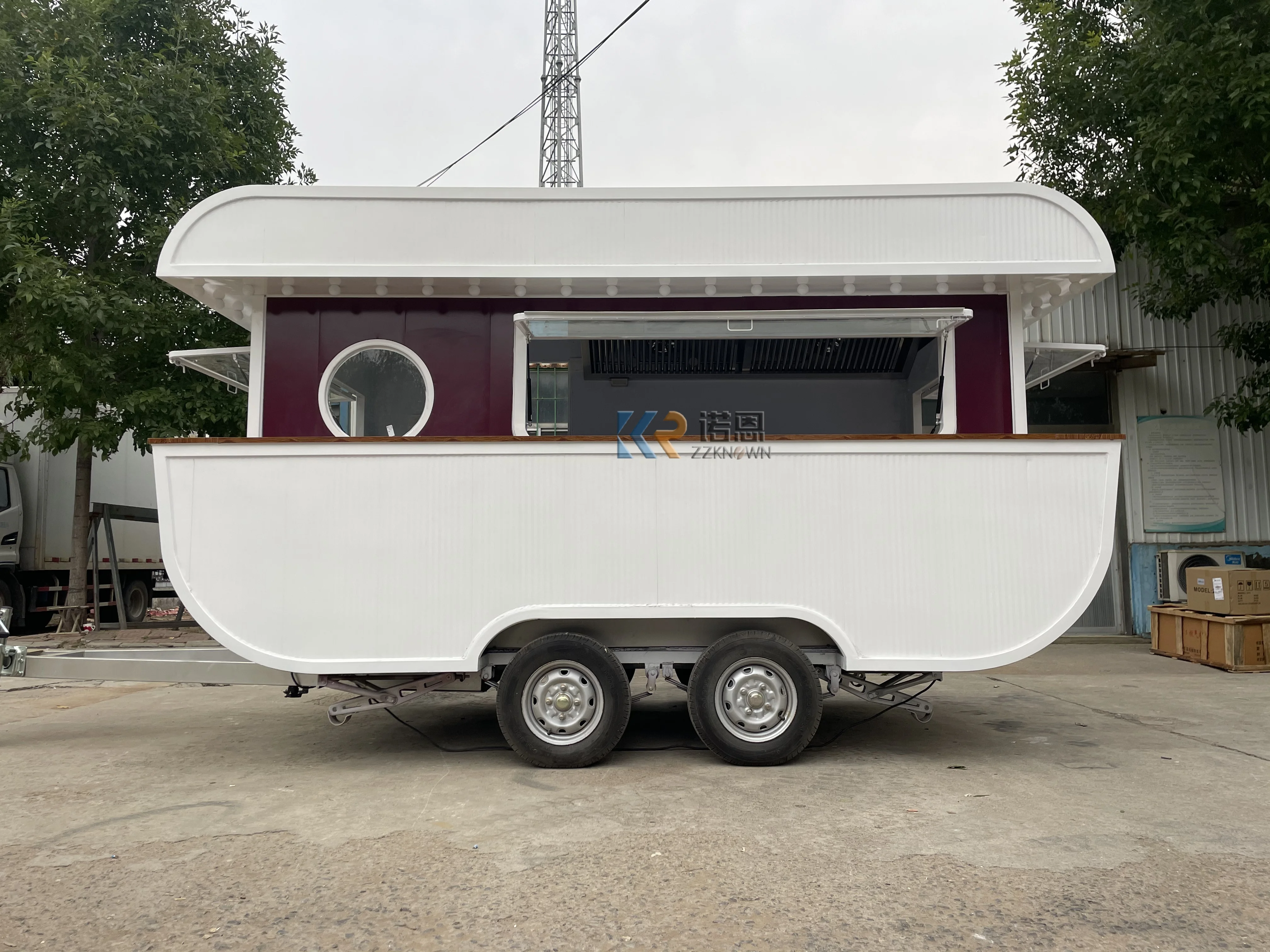 Populer 4m jenis perahu makanan Trailer Burger es krim kopi rumah makanan ringan truk