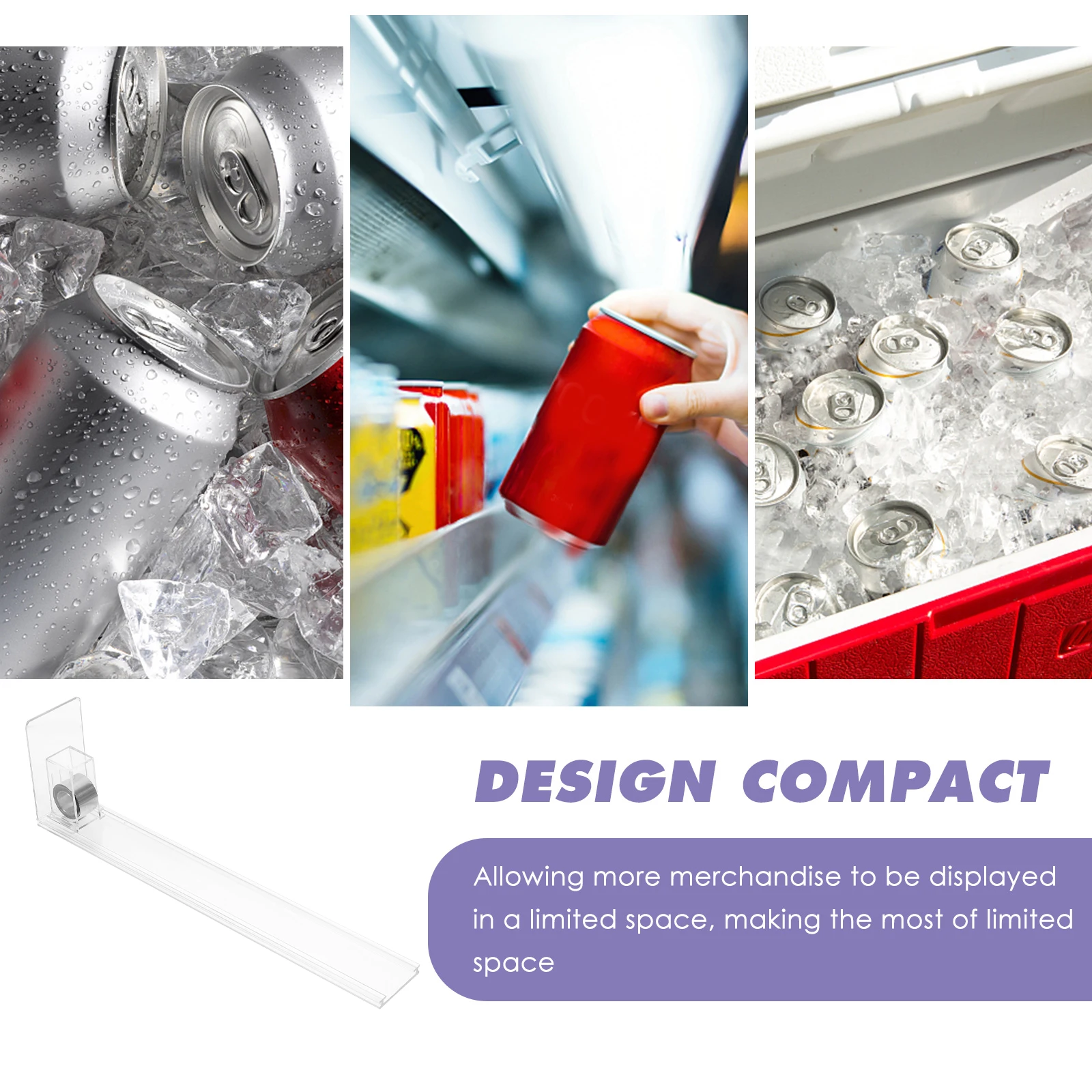 

5Pcs Automatic Drink Pusher Glide Shelf Self-Pushing Beverage Organizer Soda Can Dispenser for Convenience Supermarkets