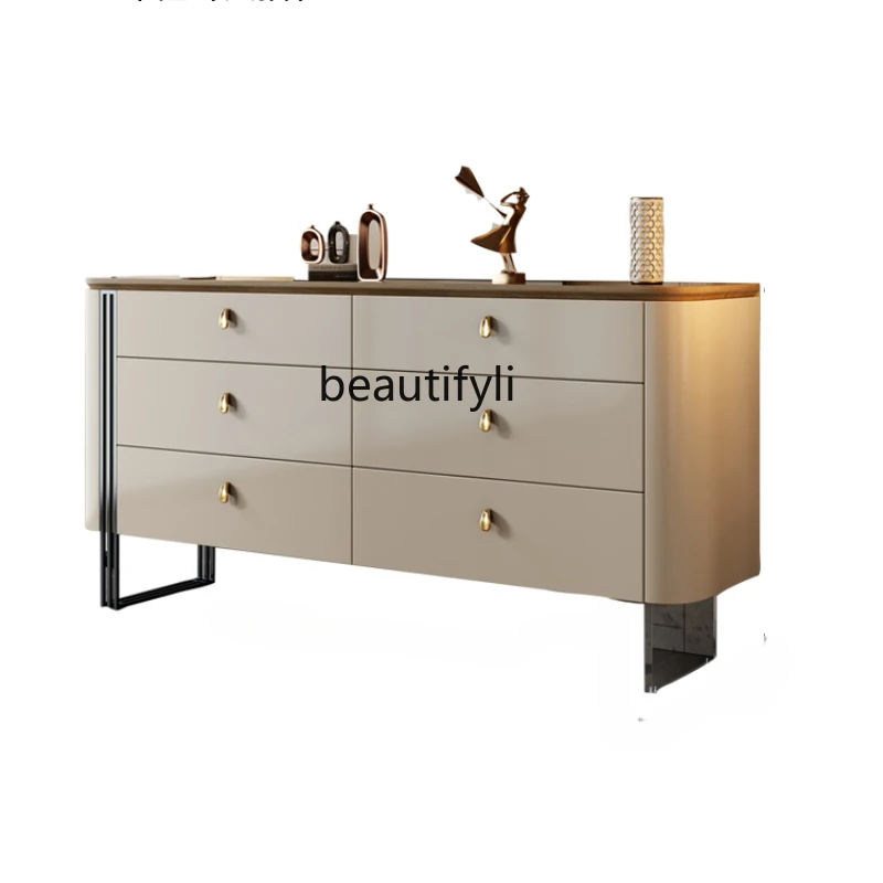 Furniture French Entry Lux Hallway Chest of Six Drawers Villa Home Cabinet Three-Bucket Cabinet Storage Chest of Drawer