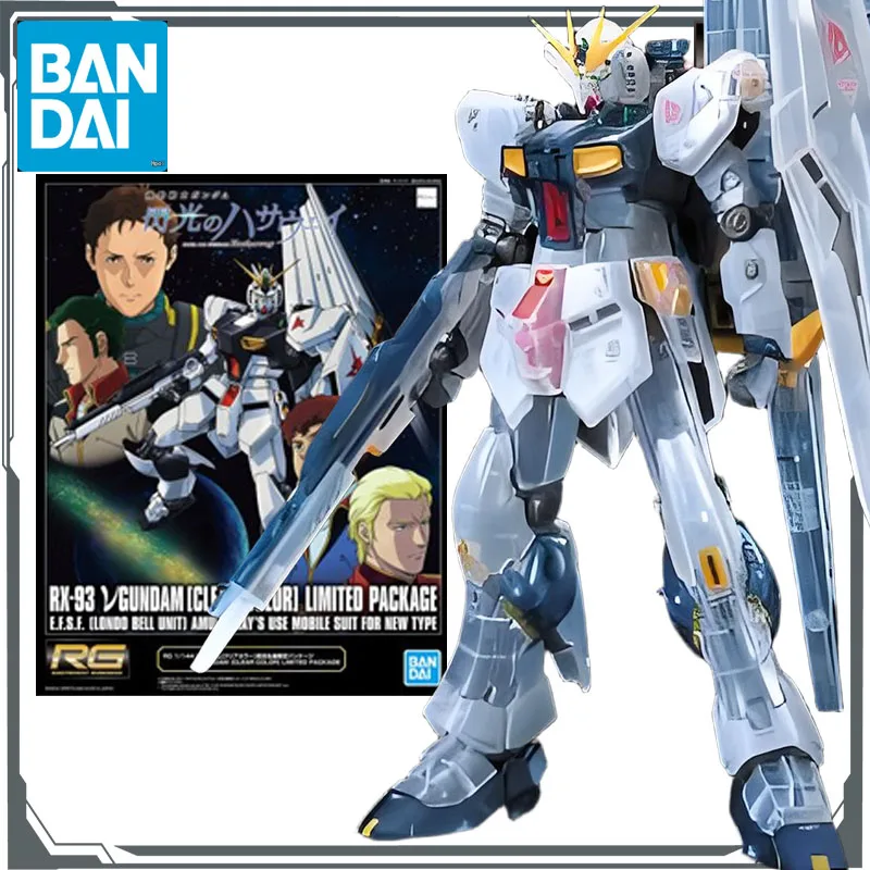 Bandai Originele MODEL KIT GUNDAM RG RX-93 dzi CLEAR COLOR LIMITED PAKKET & DE GUNDAM BASE LIMITED 1/144 Speelgoed Model Cadeaus voor jongens
