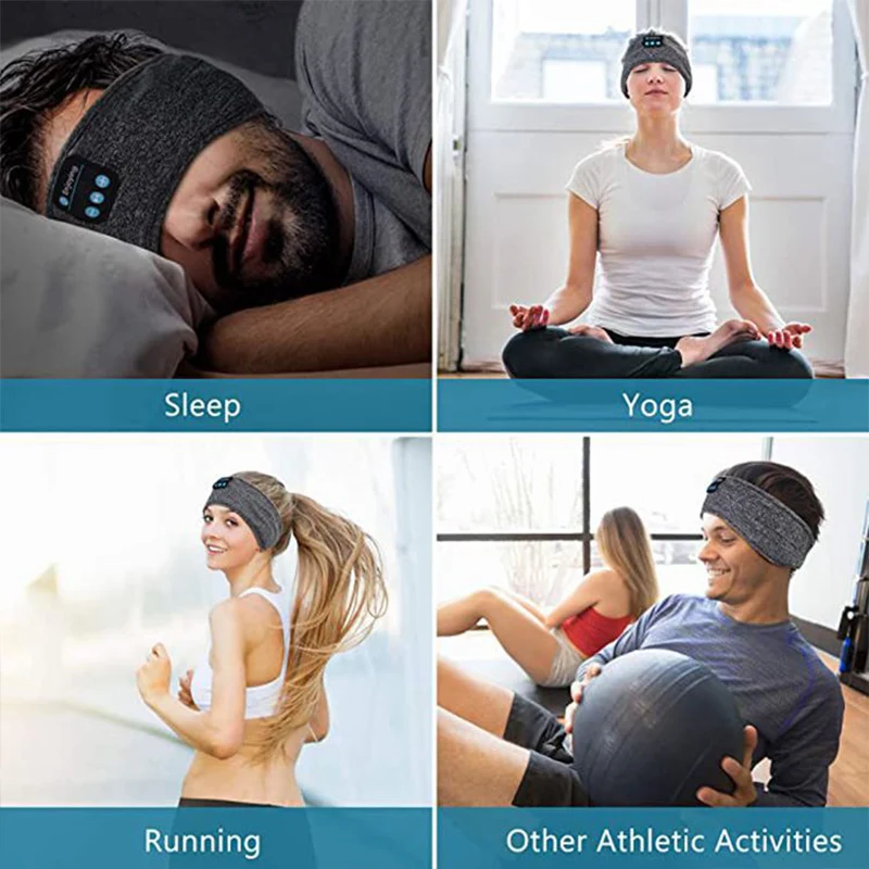 Sports Headband Wireless Headphones Sleep Eye Mask Headset Soft Elastic Comfortable Sports Hair Band Bluetooth Music Earphones