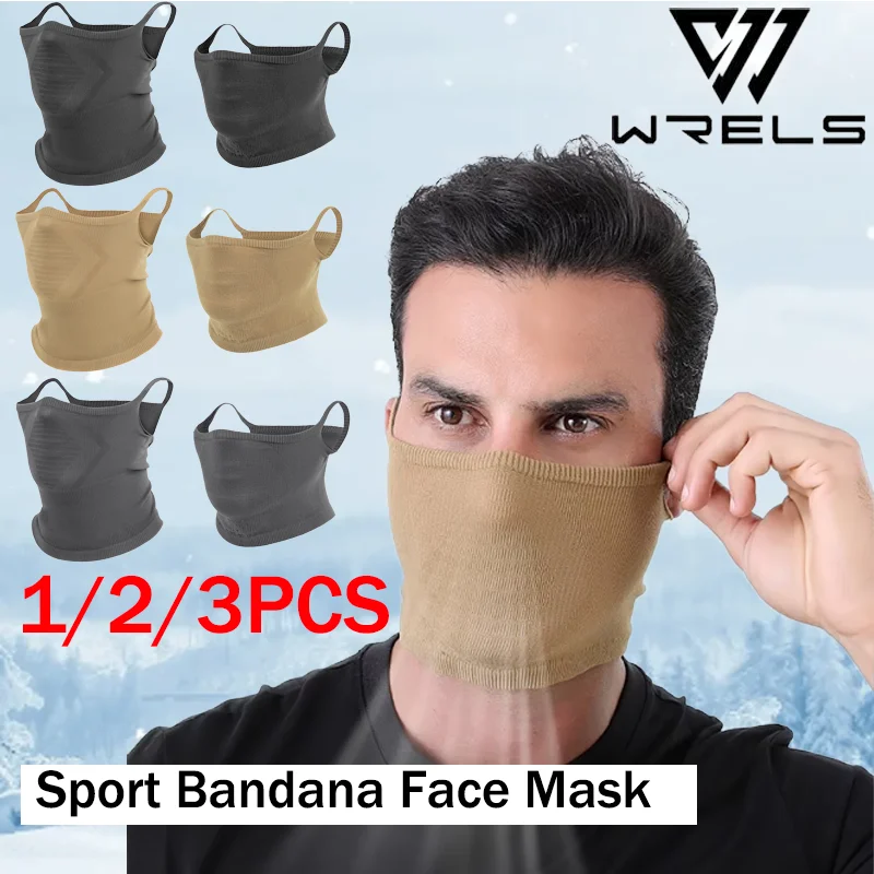 1/2/3PCS Sport Bandana Face Mask Warmer Windproof Thermal Skiing Neck Gaiter Ear-hook Breathable Fishing Climbing Face Cover