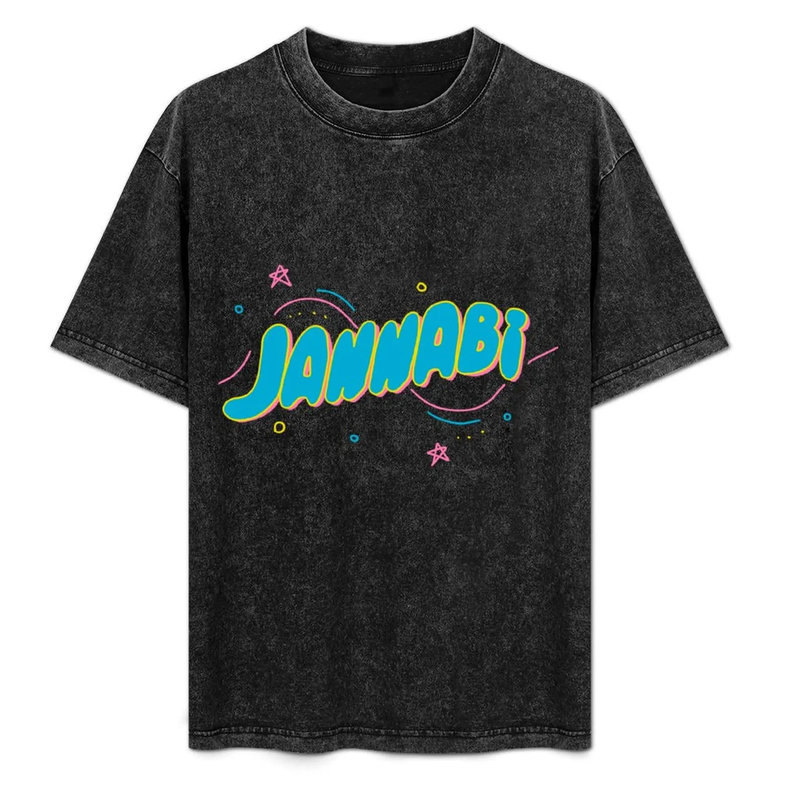 

JANNABI  T-Shirt Basic Short Sleeve Cotton Blend T-Shirt