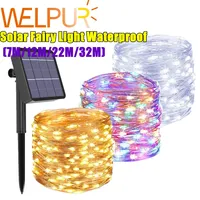 LED Solar String Fairy Light Christmas Lights 22M 12M 7M 50/100 LED Copper Wire Xmas Wedding Party Decor Lamp
