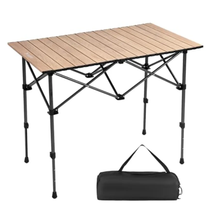 

Folding Portable Camp Aluminum Table Lightweight Roll Up Design with Adjustable Height for Indoor Outdoor Use Including Camping