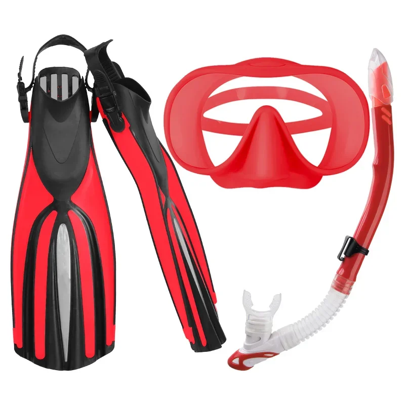 Adulto criança profissional equipamento de mergulho natação máscara de mergulho conjunto de barbatanas de snorkel