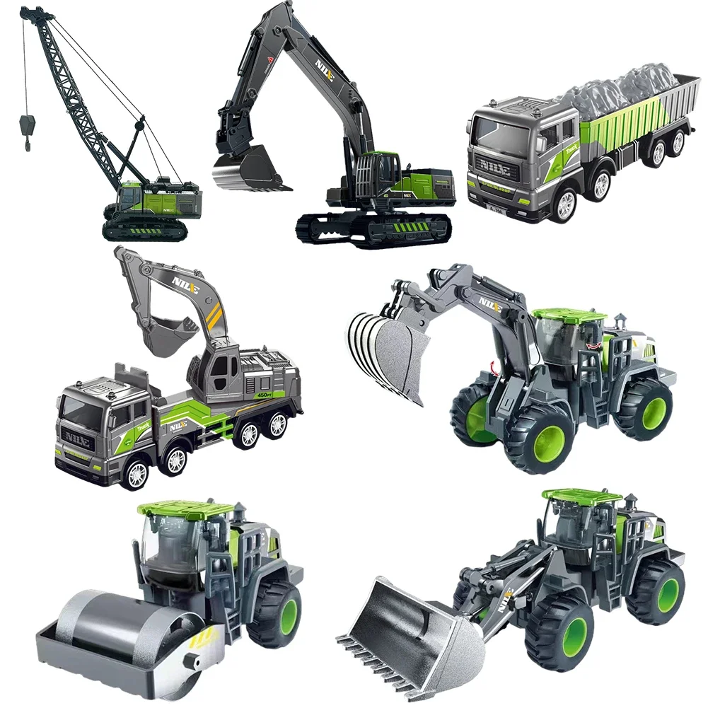 1/55 Simulation Excavator Crane Model Truck Dump Car Toys Engineering Vehicle Decast Model Toy for Boys Children Gift Home Decor