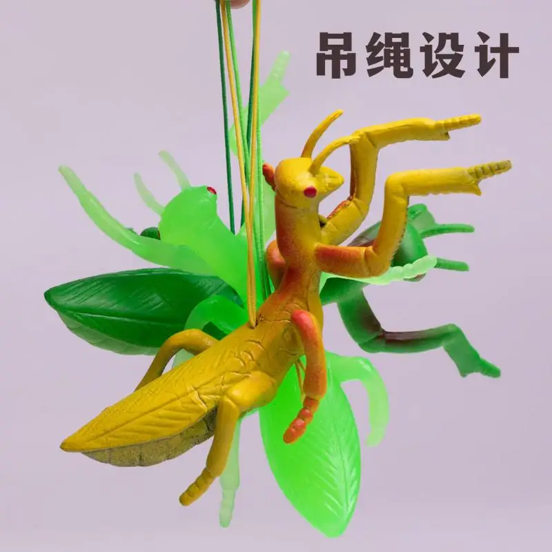 Simulation Rubber Mantis Plastic Model Mantis Silicone Insect Figures Safe Soft Bug Desktop Party Animal Ornaments 12pc/lot