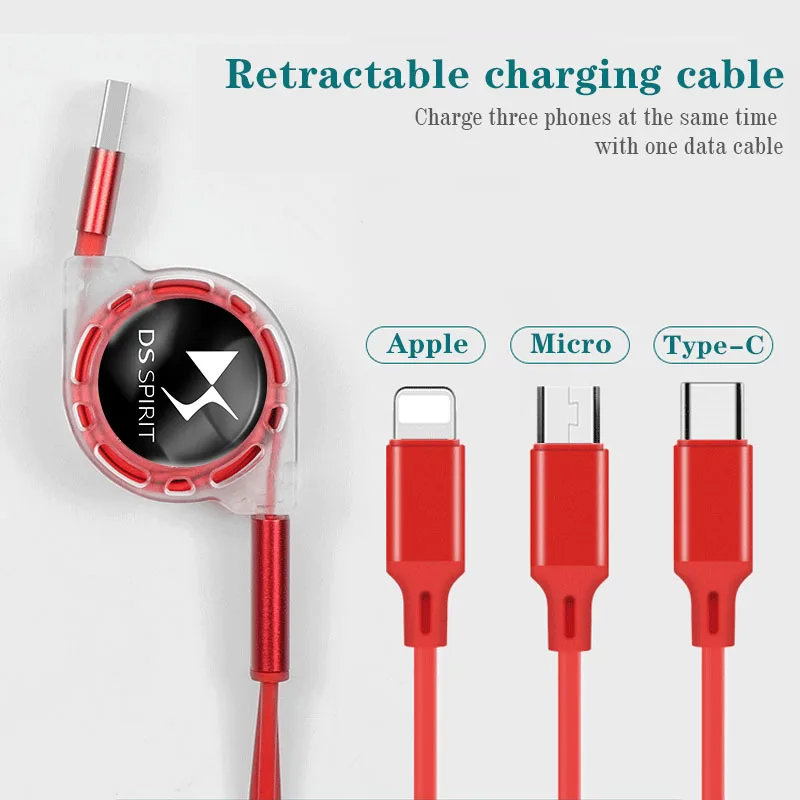 3 In 1 Micro USB Type C Charging Cable Multi Charger For DS SPIRIT DS3 DS4 DS4S DS5 5LS DS6 DS7 DS9 WILD RUBIS E-Tense DIVINEDS