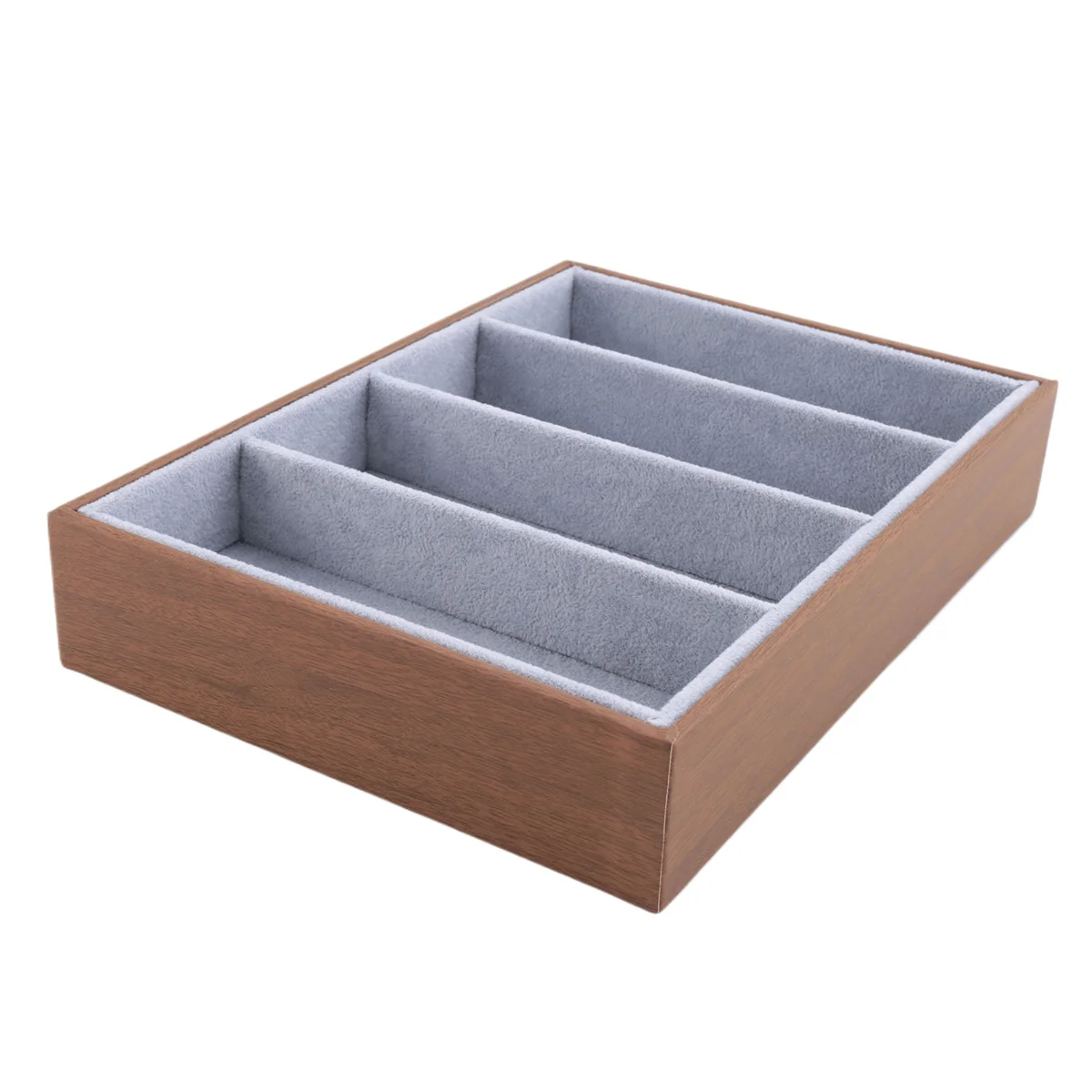 Sunglasses Display Glasses Cases 4 Grids Sunglasses Display Box Glasses Display Jewelry Organizer Tray - Brown