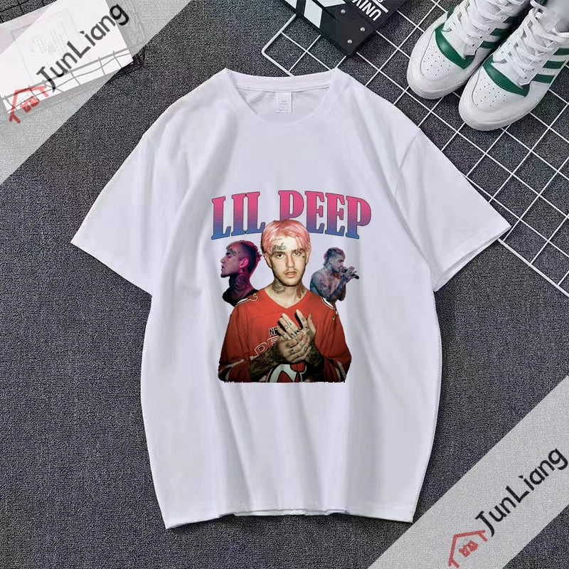 Kurzarm Modedesign Fans Männer Kleidung Lil Peep Shirt Hip Hop Rap gedruckt T-Shirt Streetwear Harajuku Top Y2K übergroß