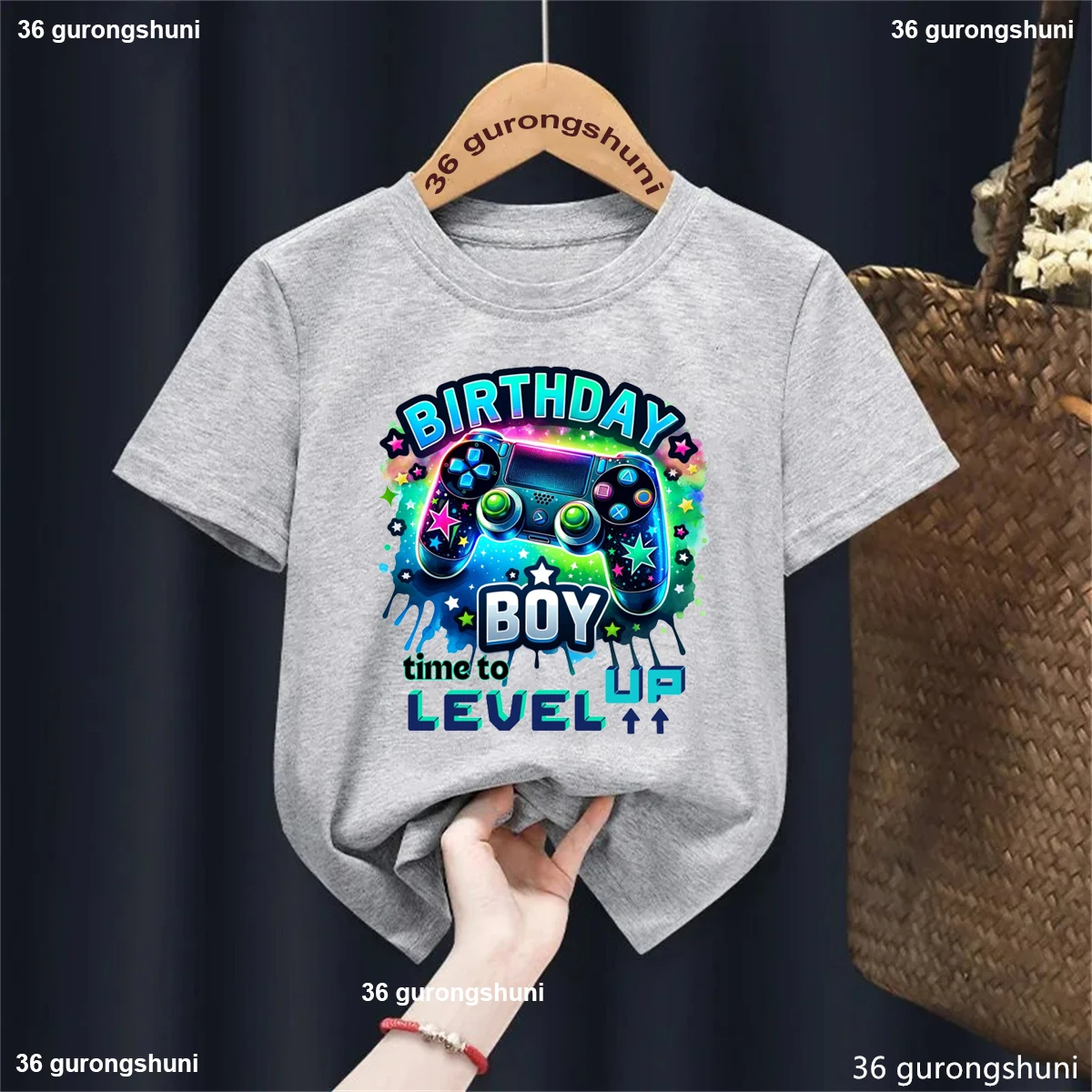 2025 New Hot Birthday Boy Time To Level Up T-Shirts Birthday 1-10 Tshirt Boys Casual Summer Short Sleeve Tee Tops Kid Clothes