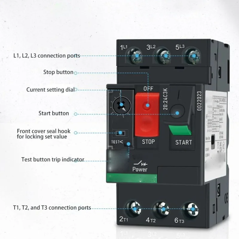 Motor Circuit Breaker Overload Protection Thermal Magnetic Manual Motor Starter Button Rail Mount AC690V GV2-ME16 9-14A