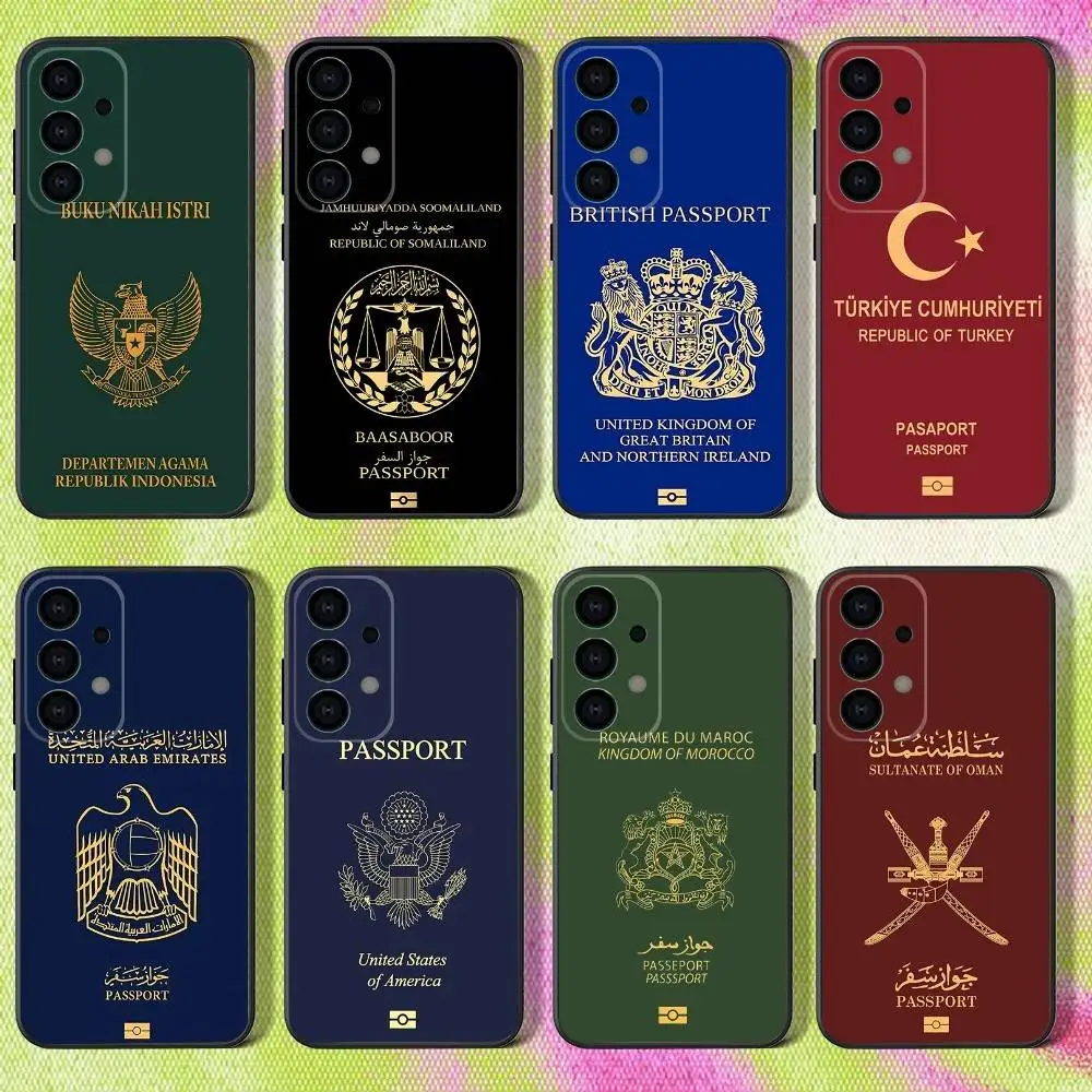 

Mexico Turkiye Oman passport Phone Case For Samsung S25,S24,S21,S22,S23,S30,Ultra,S20,Plus,Fe,Lite,Note,10,9,5G Black Cover