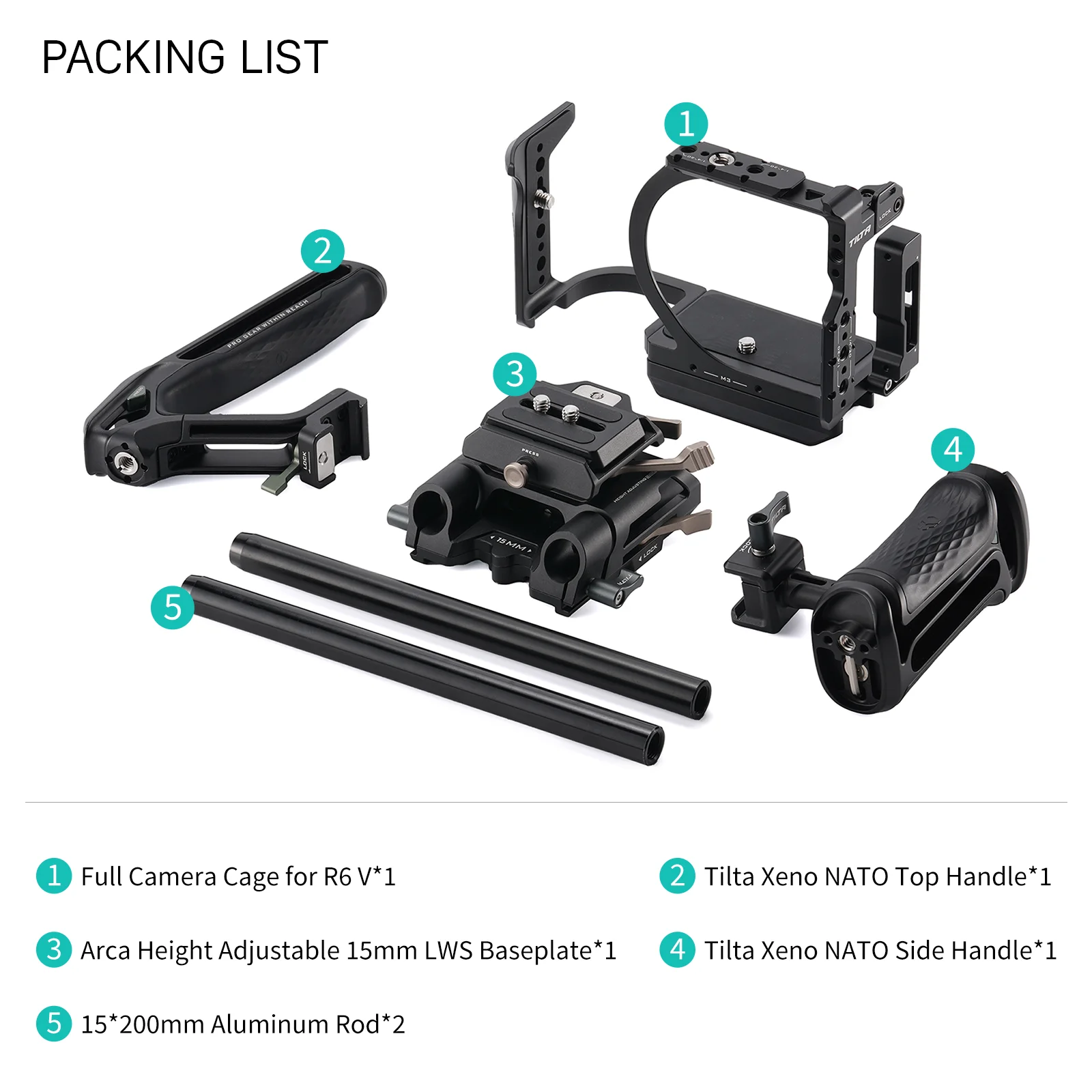 TILTA R6 V Camera Cage voor Canon EOS R6 V Pro Kit met Kabelklem Xeno Zijhandgreep PD V-Mount Batterijhouder TA-T102