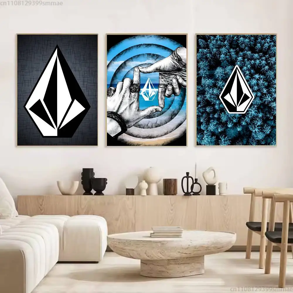 V-VOLCOM-S Sport Style Poster Fancy Poster Wall Sticker for Living Room Bar Vintage Decorative Painting