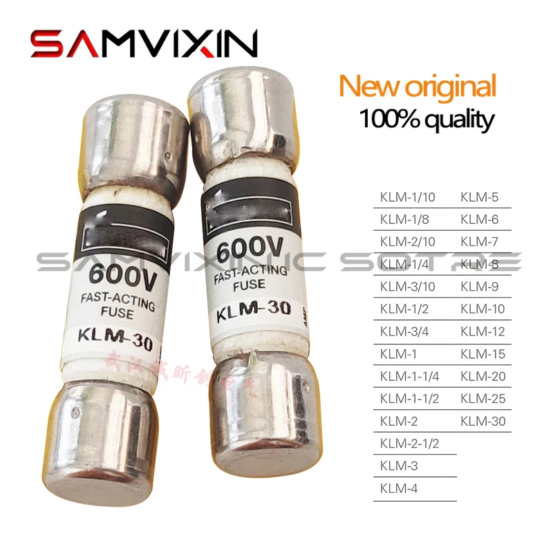 5/PCS fuse KLM-1-2-3-4-5-6-7-8A-9-10A-12A-15A-20A-25A-30A 600VAC/DC 10*38mm