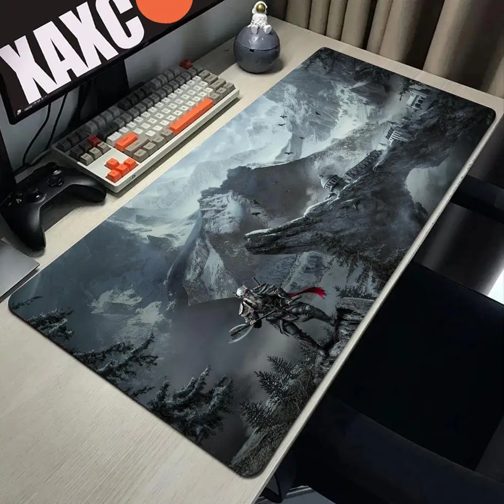 Skyrim Large Gaming Mouse Pad Computer Mousepad PC Gamer Laptop Mouse Mat Office Mausepad XXL Silicone Keyboard Mat Desk Pad