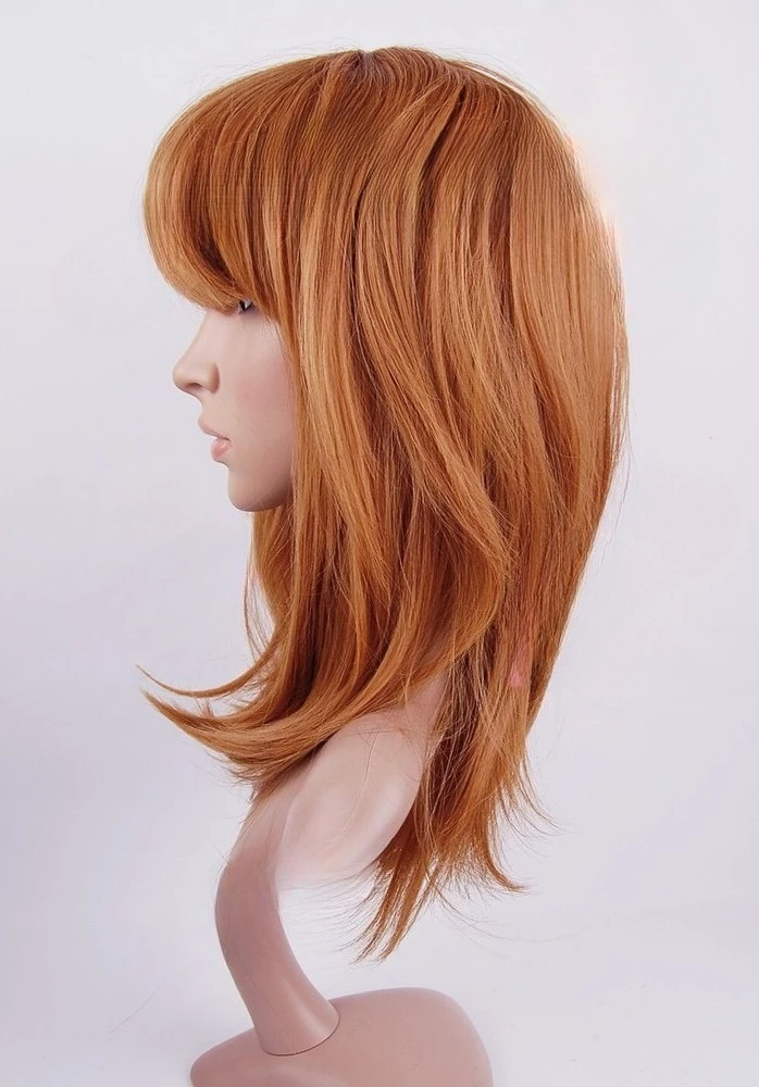 W174 الزنجبيل مستقيم هامش السيدات شعر مستعار الجلد الاصطناعية أعلى studio7-uk