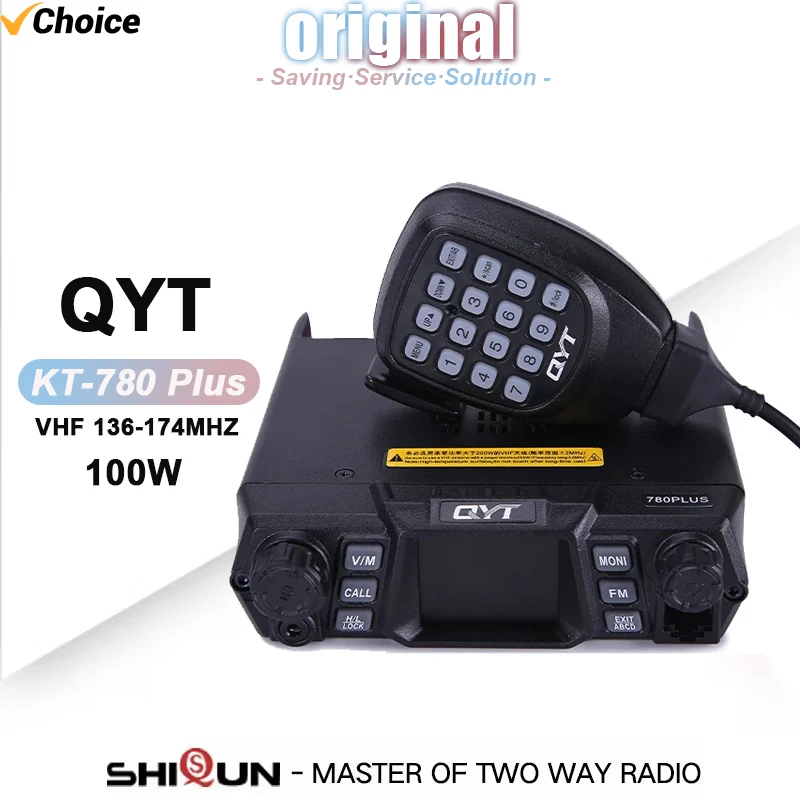 QYT KT-780 Plus veicolo Mouted VHF 100W 136-174MHZ autoradio ad alta potenza 256CH auto Ham ricetrasmettitore stazione camion Walkie Talkie 25