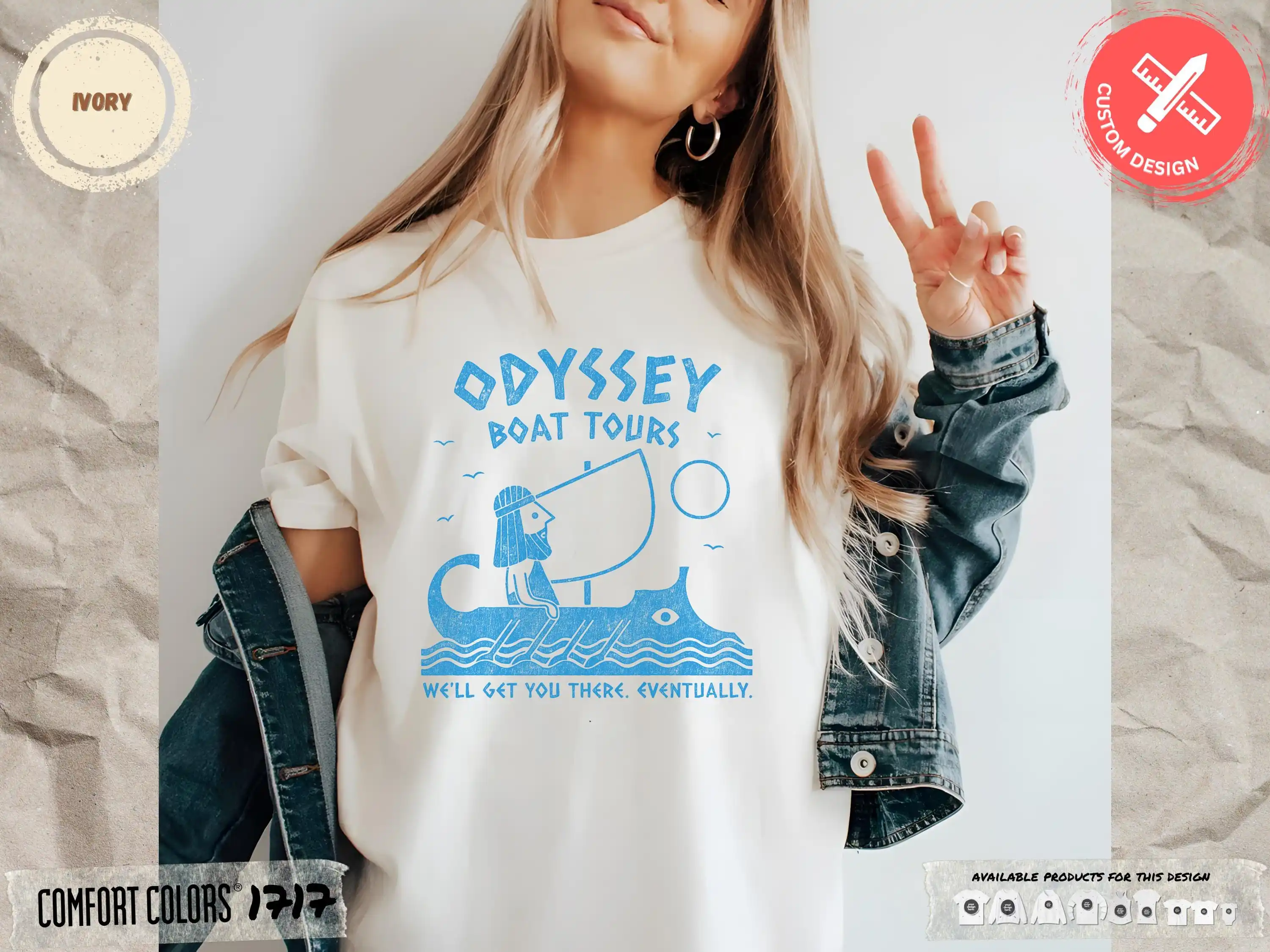 Odyssey Boat Tours Funny Greek Mythology Graphic Tee | Homer Humor Sailing Shirt