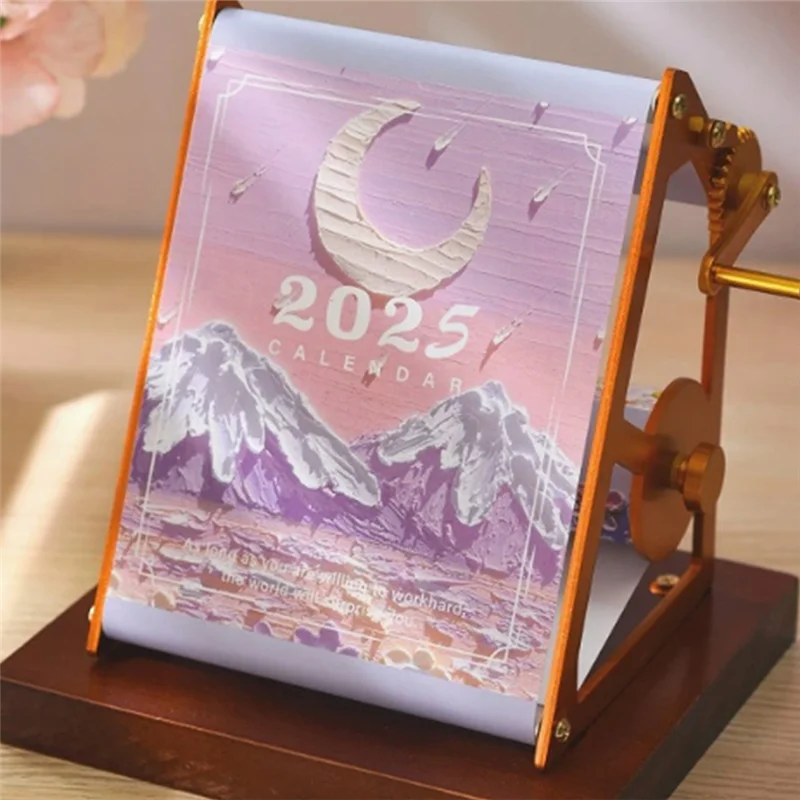 SR-2025 المعادن كرنك اليد الصحافة أجندة مكتبية /رزنامة مكتبية النفط اللوحة خمر الوجه صفحة شخصية سطح المكتب الزينة