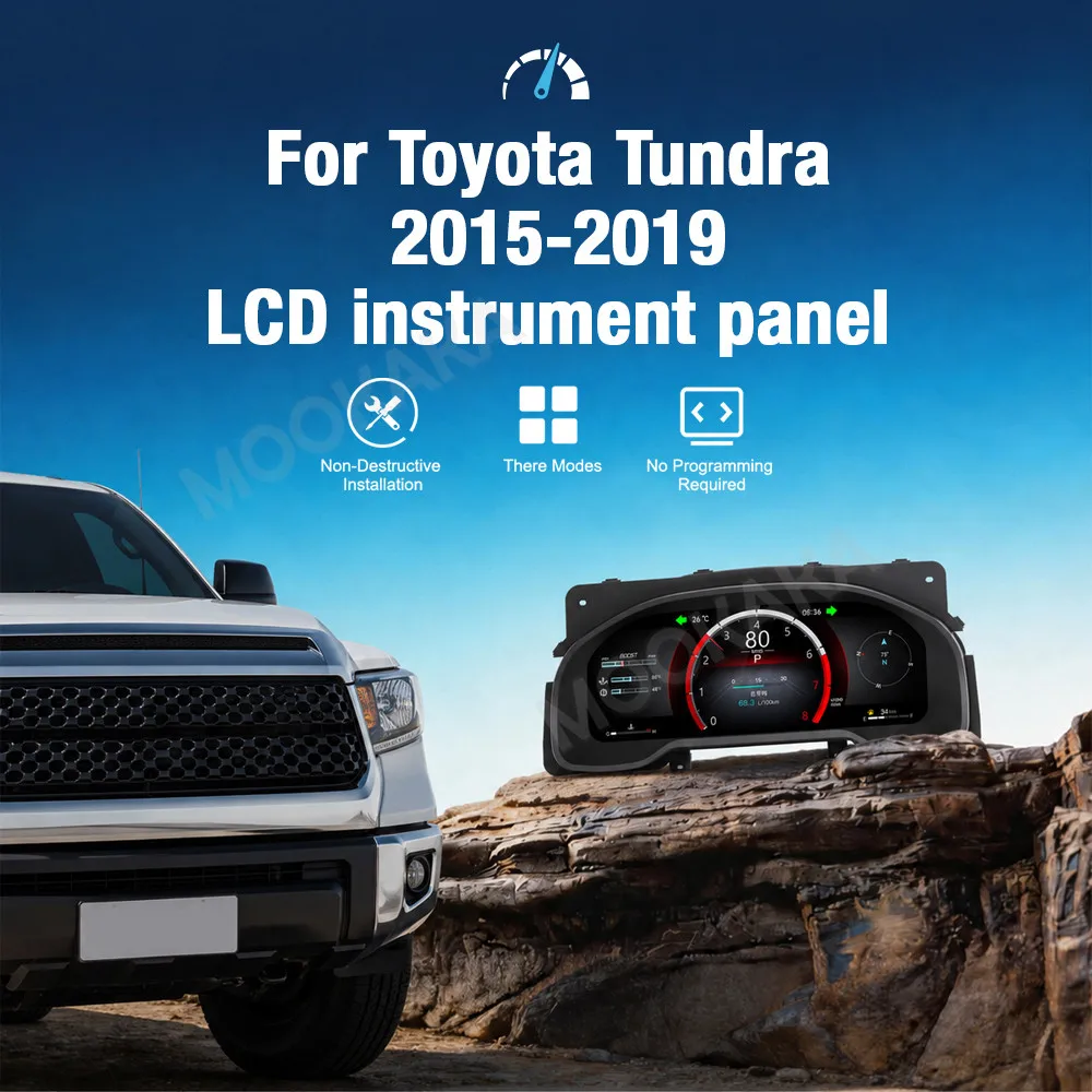 Car Digital Gauge Cluster For Toyota Tundra 2015-2019 LCD Instrument Panel Dashboard Meter Virtual Cockpit Android Auto Carplay