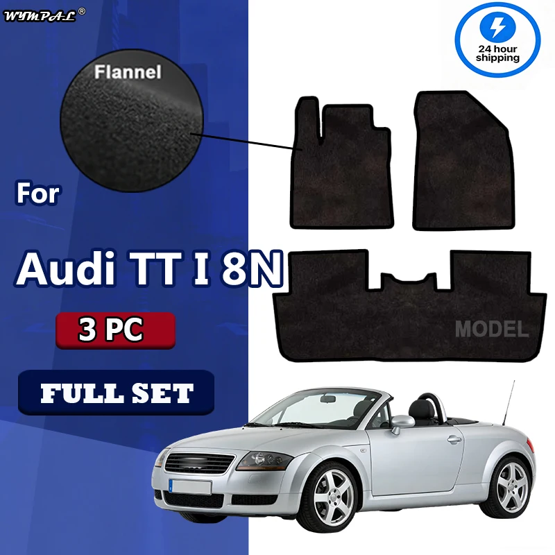 

Flannel Car velour mats front for Audi TT I 8N convertible roadster coupe (1998-2006) -graphite