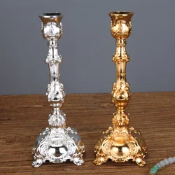 European Golden Sliver Candlestick (No Candle) Small 17cm High Wedding Party Ornament Home Decor