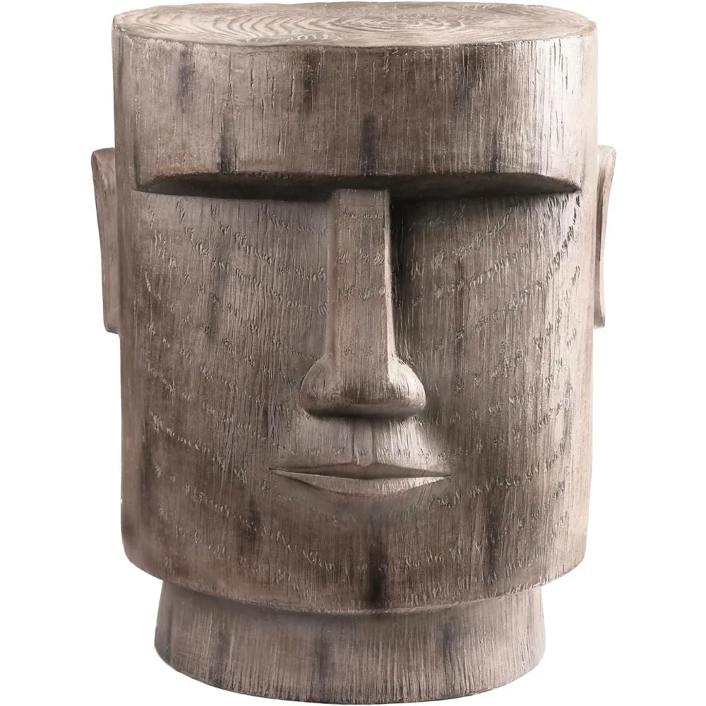 

Outdoor Side Table Easter Island AHU Akivi Moai Statue Pedestal End Table Stool for Home Patio Deck Sunroom Garden Balcony Yard