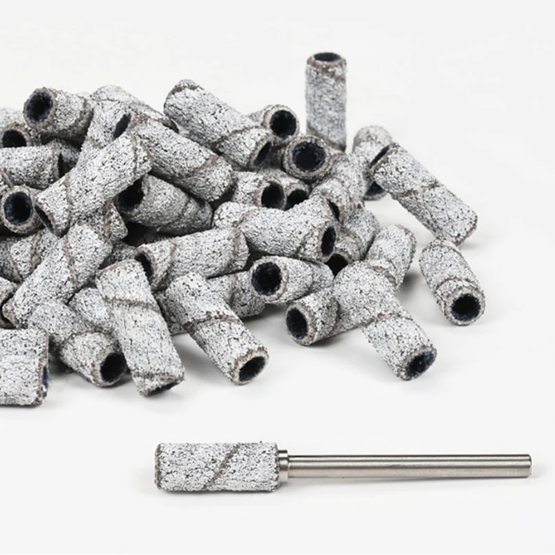 50/100 Piezas Bandas de Pulido de Uñas de 3mm - 120/150/180/240 Granos Mini Cabezal de Taladro para Uñas Accesorio de Lima Eléctrica Herramienta de Manicura 5